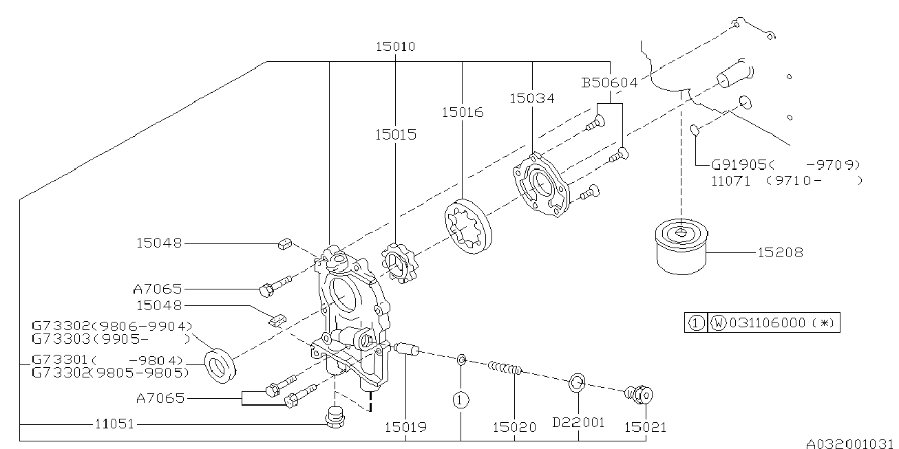 Subaru 806733010 - Τσιμούχα, στροφαλ. άξονας www.parts5.com