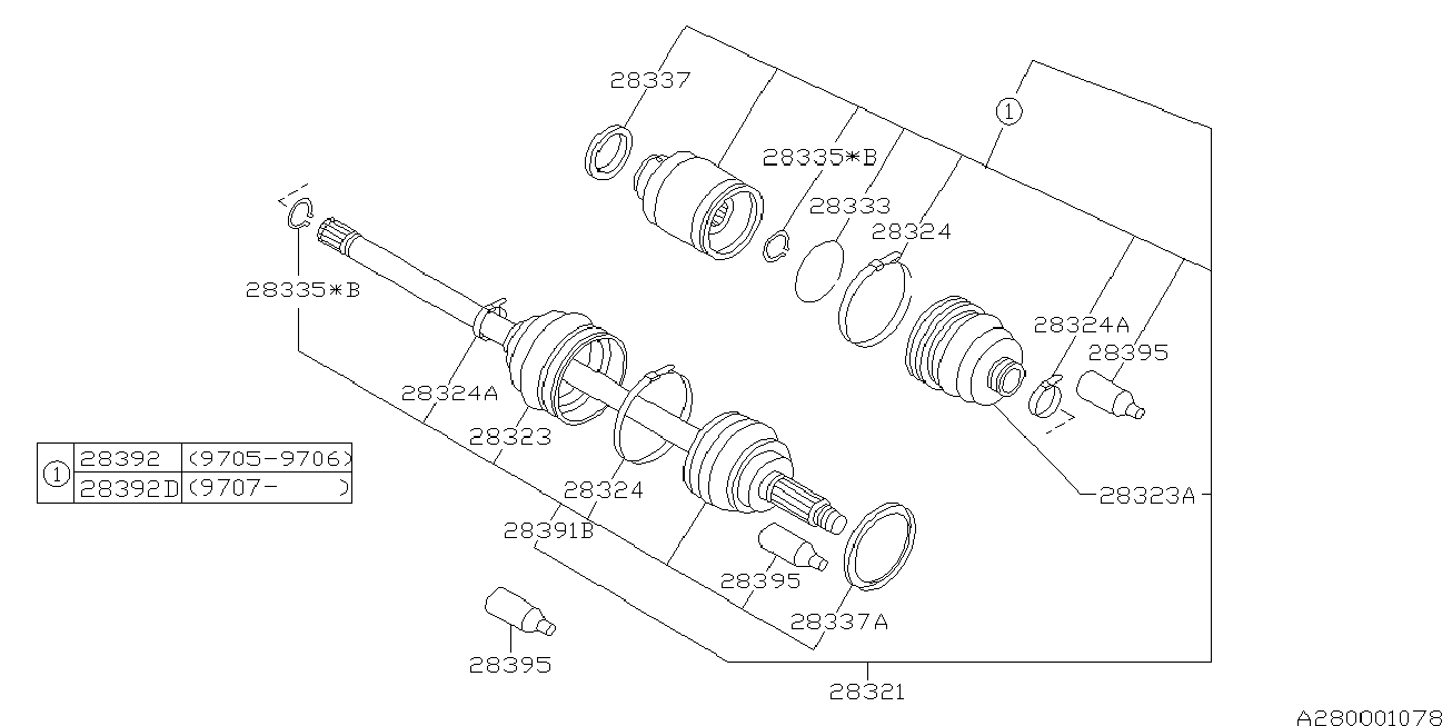 Subaru 28092AC020 - Set articulatie, planetara www.parts5.com