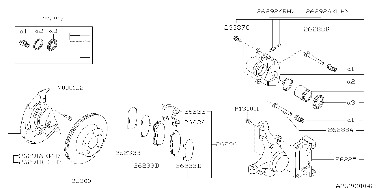 Subaru 26296-AC010 - Fékbetétkészlet, tárcsafék www.parts5.com