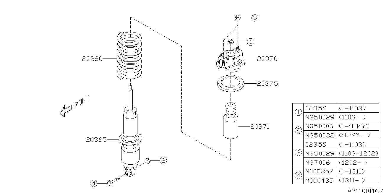 Subaru 20371SC000 - Tolmukaitse komplekt,Amordid www.parts5.com