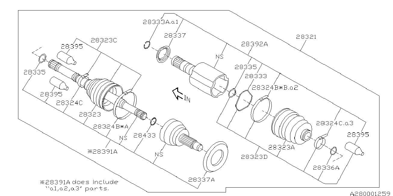 Subaru 28392-SC002 - Каре комплект, полуоска www.parts5.com