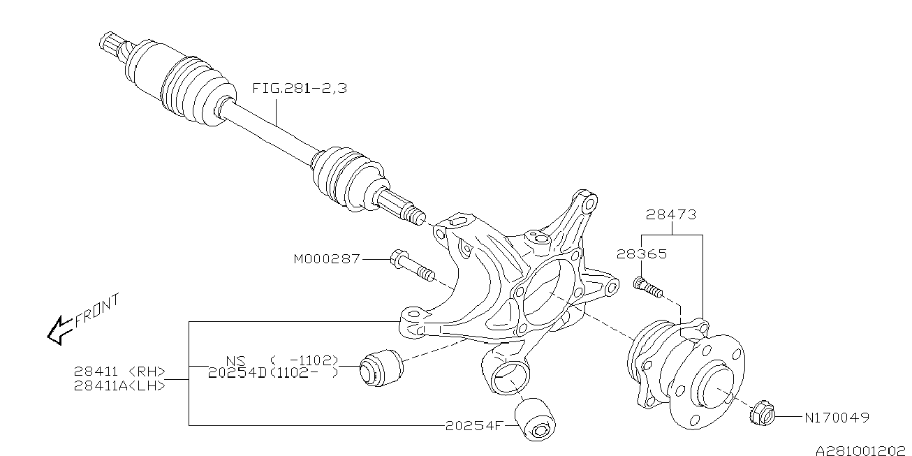 Subaru 28473SC000 - Комплект подшипника ступицы колеса www.parts5.com