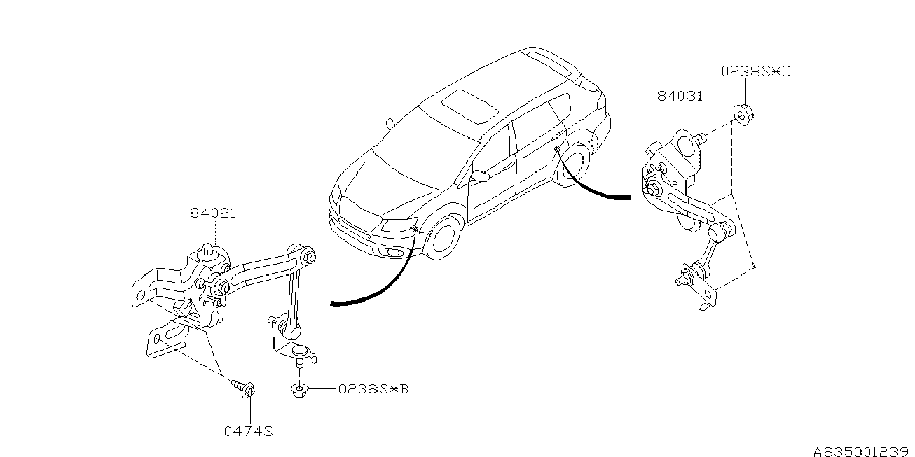 Subaru 84021-XA000 - Montering, axelstag www.parts5.com