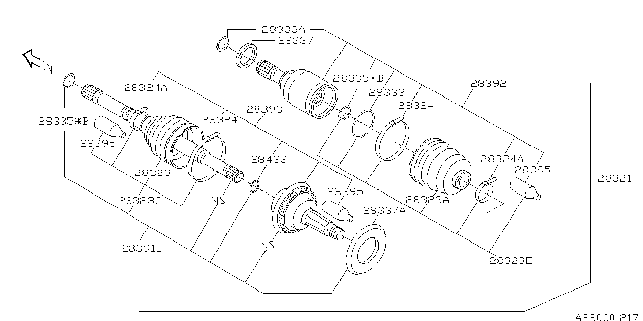 Subaru 28023-PA050 - Osłona, wał napędowy www.parts5.com