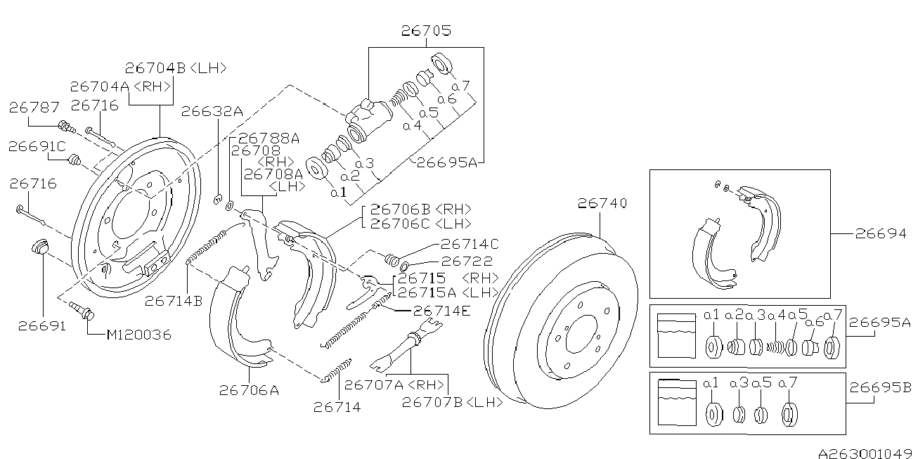 Honda 26257AA030 - Set saboti frana www.parts5.com