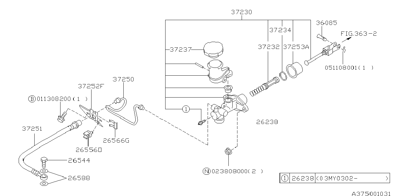 Subaru 37230-AE010 - Cilindro maestro, embrague www.parts5.com