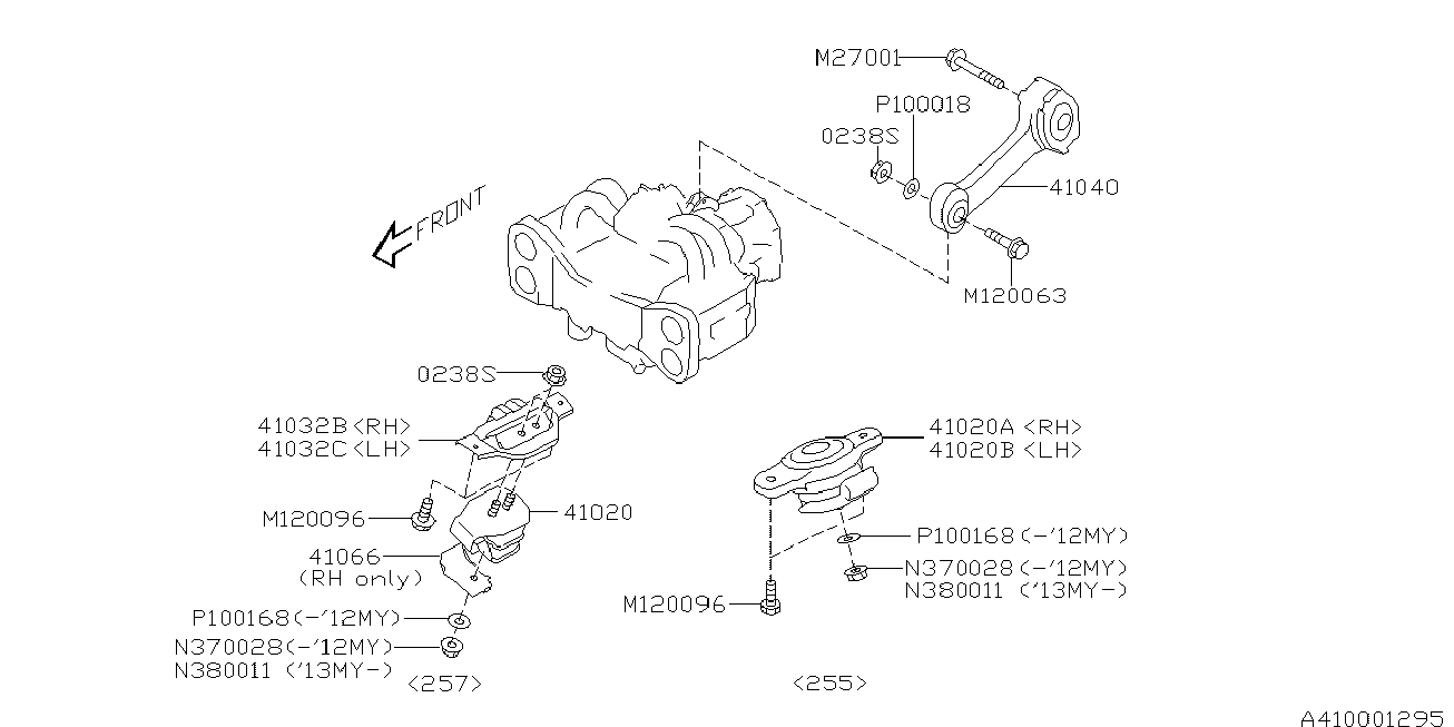 Subaru 41022-FA091 - Uležištenje, motor www.parts5.com