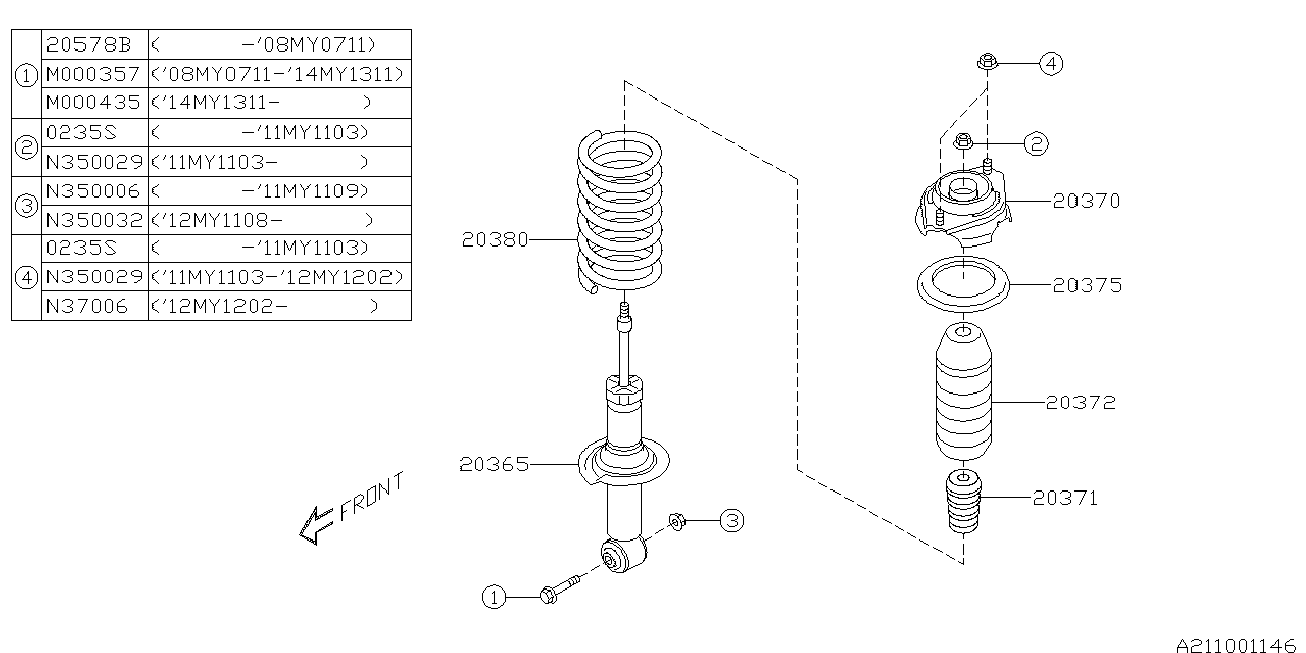 Subaru 20370FG010 - Coupelle de suspension www.parts5.com