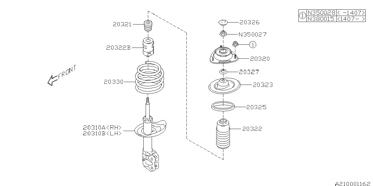 Subaru 20320FG011 - Top Strut Mounting www.parts5.com