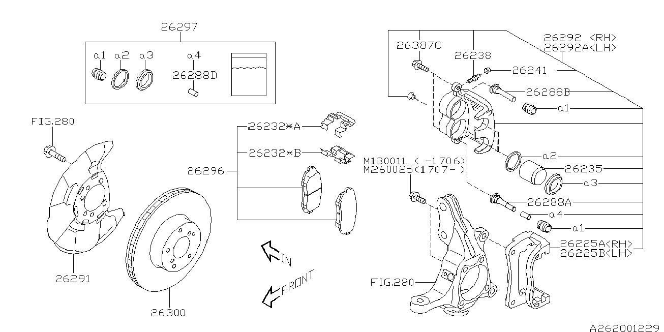 Subaru 26296SC020 - Тормозные колодки, дисковые, комплект www.parts5.com