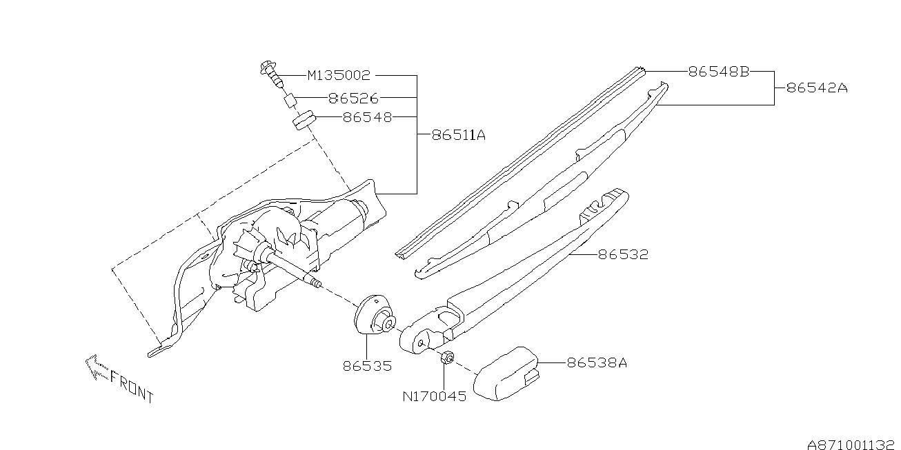 Subaru 86542KG080 - Pyyhkijänsulka www.parts5.com