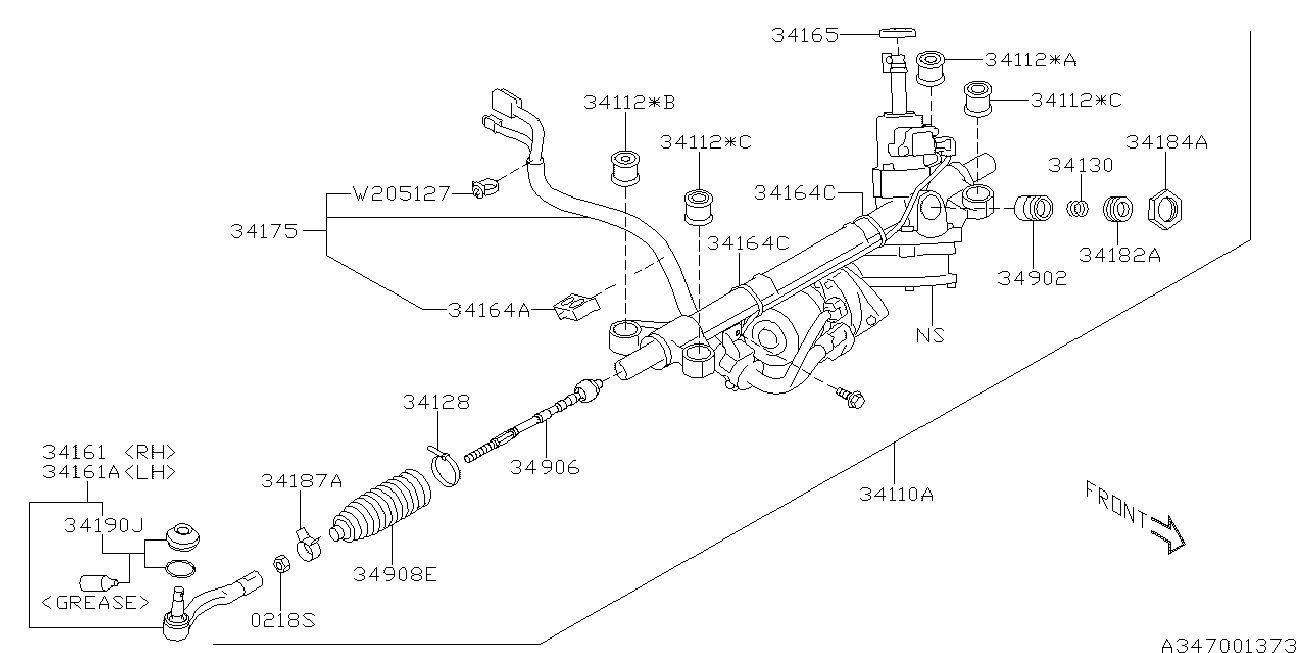 Subaru 34160-XA010 - Осевой шарнир, рулевая тяга www.parts5.com