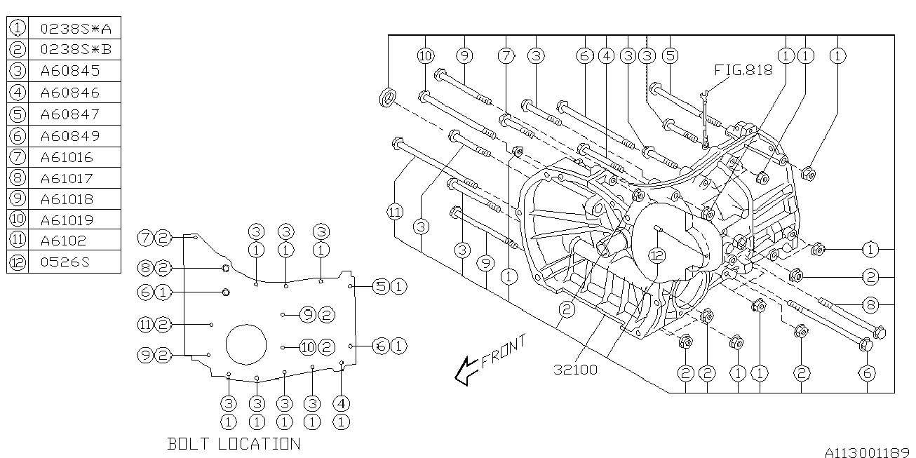 Subaru 023810000 - Nakrętka, kolektor wydechowy www.parts5.com