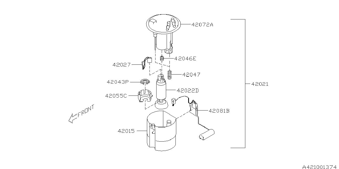 Subaru 42021FJ000 - PUMP ASSEMBLY-FUEL www.parts5.com