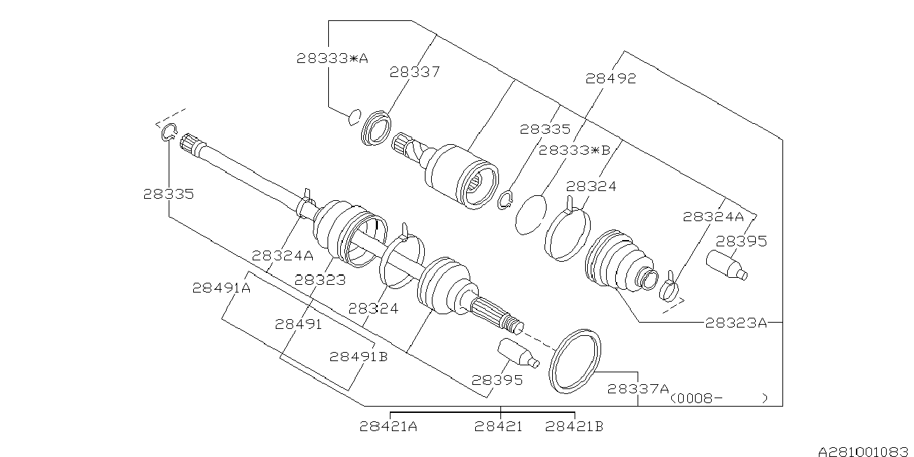 Mitsubishi 28023-AA081 - Bellow, drive shaft www.parts5.com