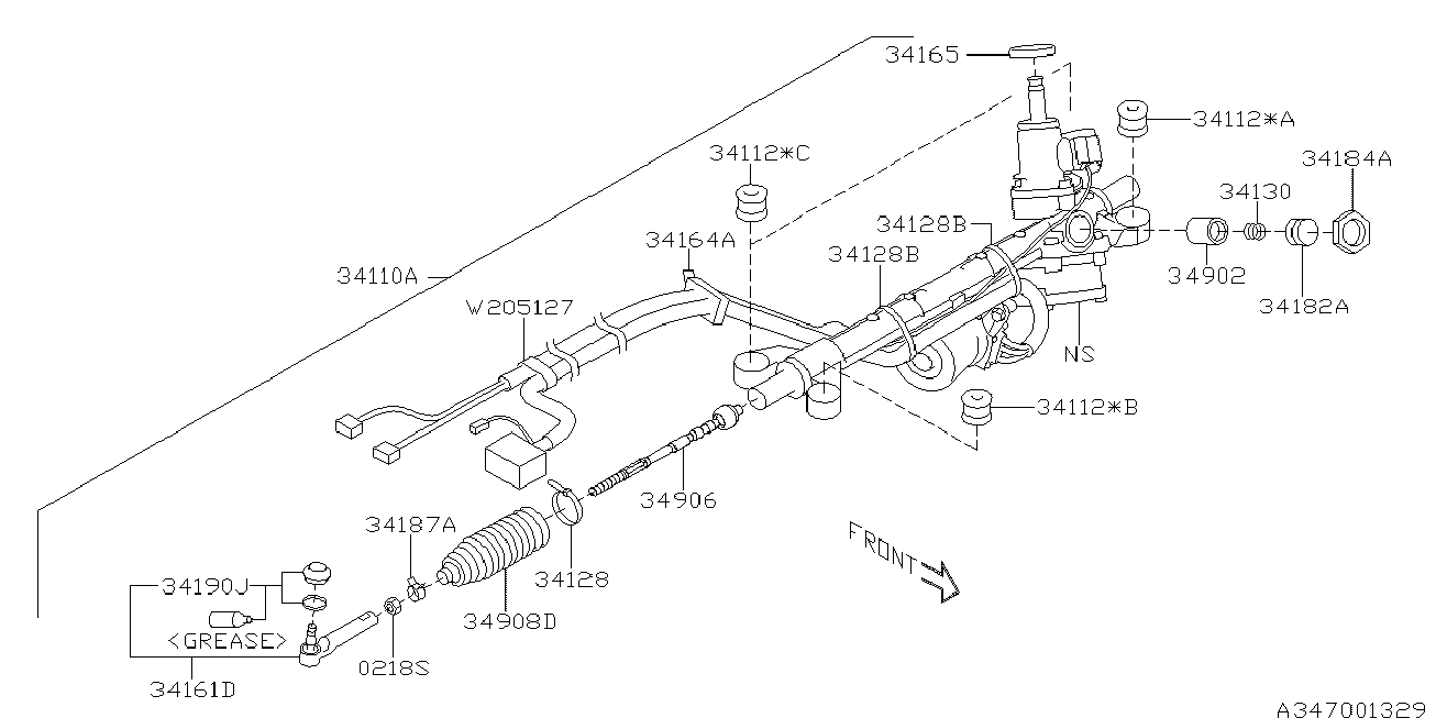 Subaru 34160-SC020 - Inner Tie Rod, Axle Joint www.parts5.com