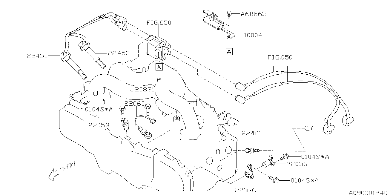 Subaru 22401AA570 - Svećica za paljenje www.parts5.com