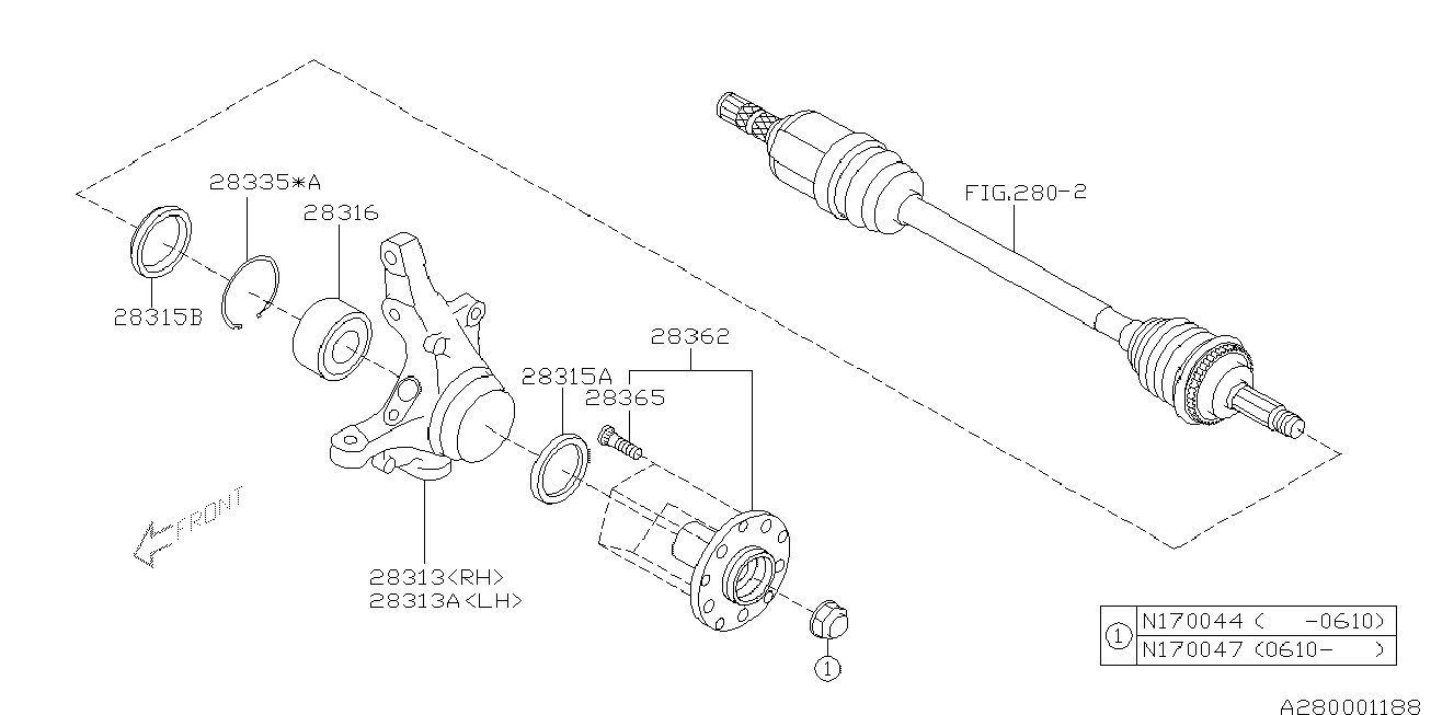 Subaru 28015-AA070 - Pyöränlaakerisarja www.parts5.com