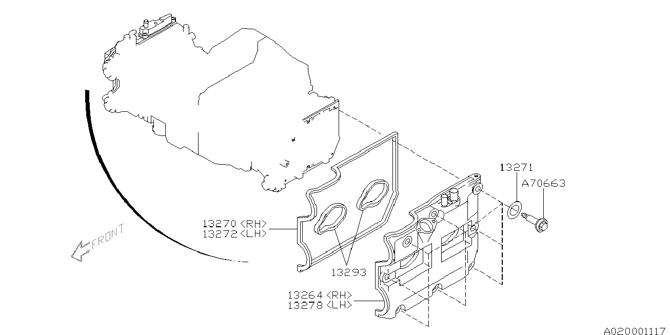 Subaru 13272-AA074 - Tömítés, szelepfedél www.parts5.com