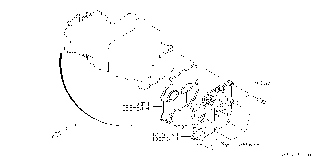 Subaru 13293-AA051 - Tömítéskészlet, szelepfedél www.parts5.com