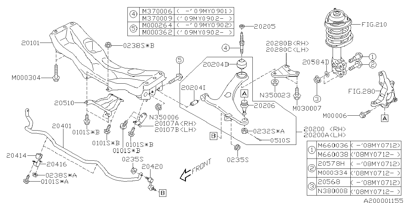 Subaru 20202 AG190 - Wahacz, zawieszenie koła www.parts5.com