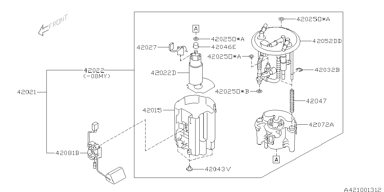 Subaru 42022AG200 - Fuel Pump parts5.com