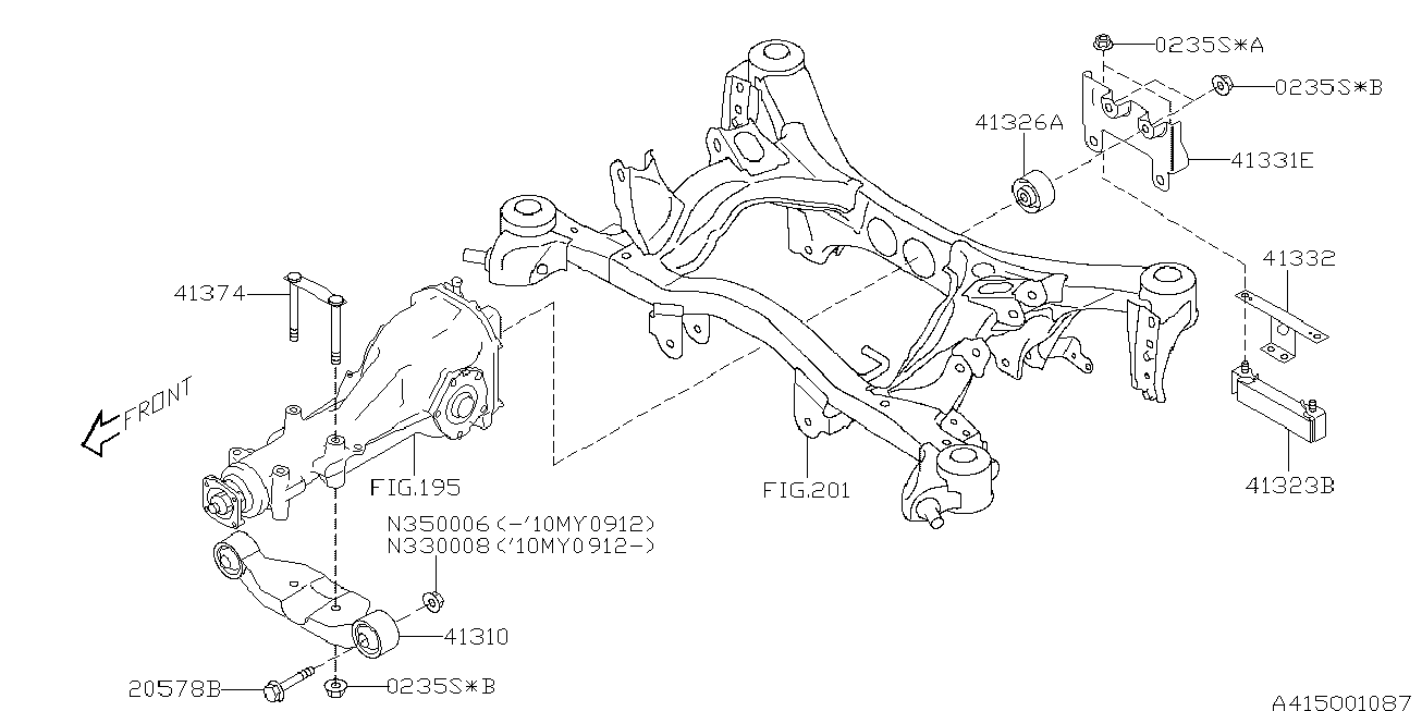 Subaru 41310-AG022 - Окачване, диференциал www.parts5.com