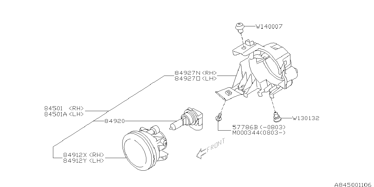 Subaru 84920PA010 - Lámpara, faro antiniebla www.parts5.com