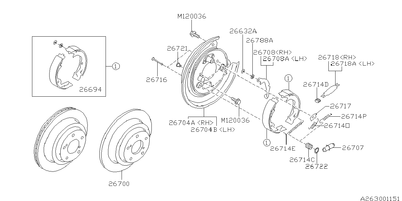 Subaru 26298AA010 - Jarrukenkäsarja www.parts5.com