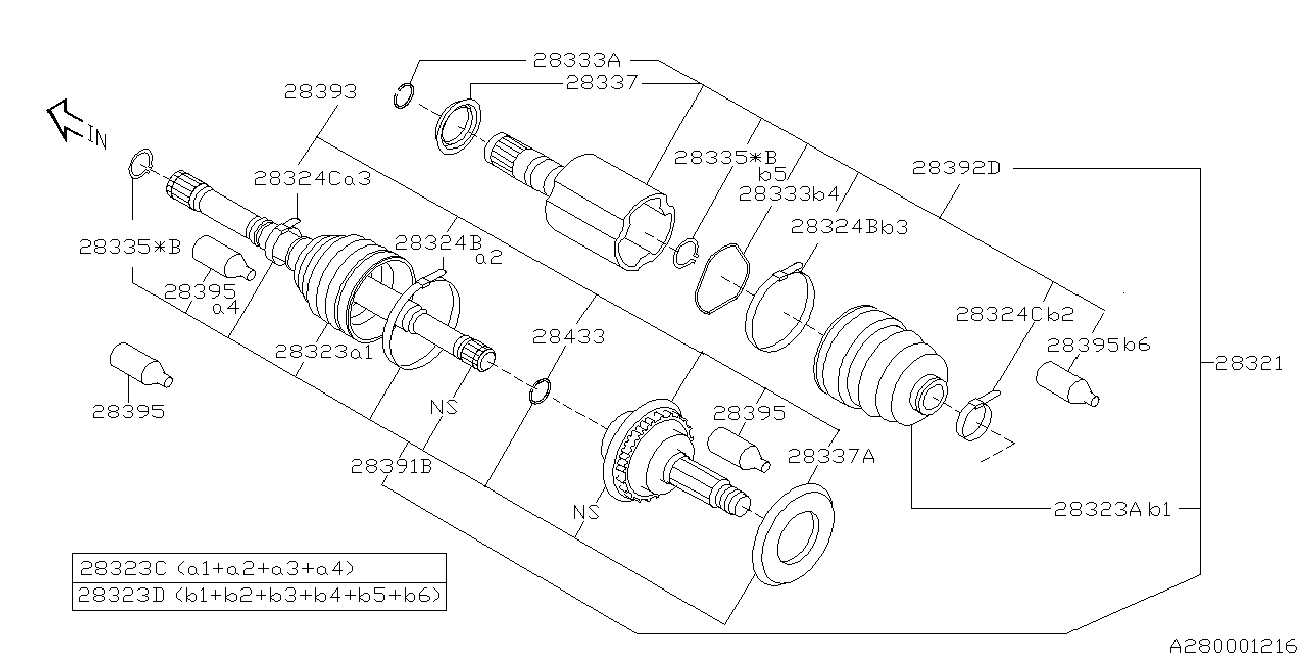 Subaru 28392-AG000 - Каре комплект, полуоска www.parts5.com