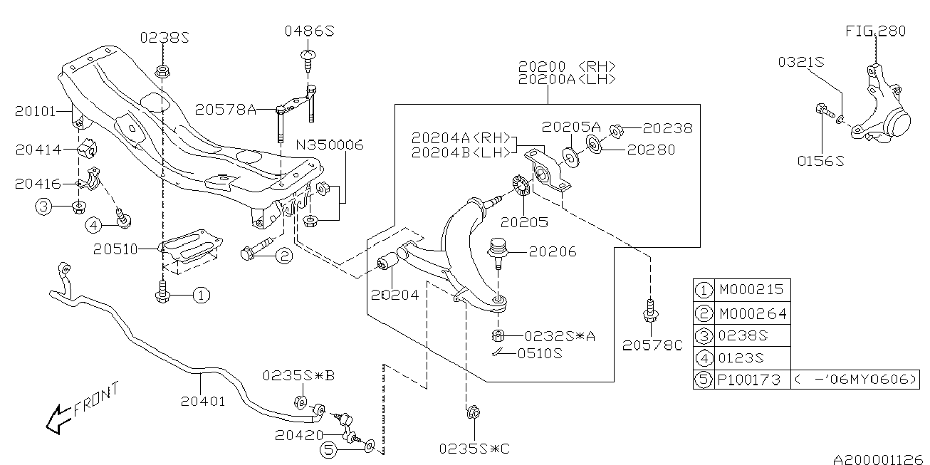 Mitsubishi 20470-SA000 - Rúd / kar, stabilizátor www.parts5.com