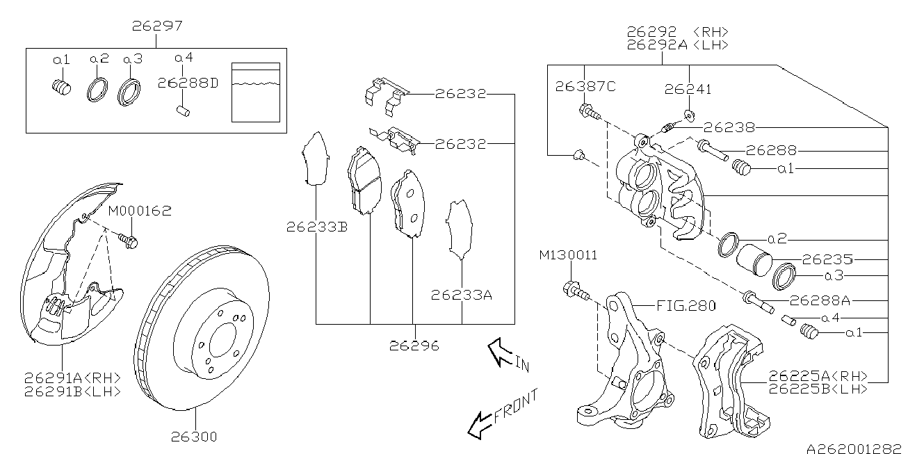 Subaru 26296-SG000 - Тормозные колодки, дисковые, комплект www.parts5.com