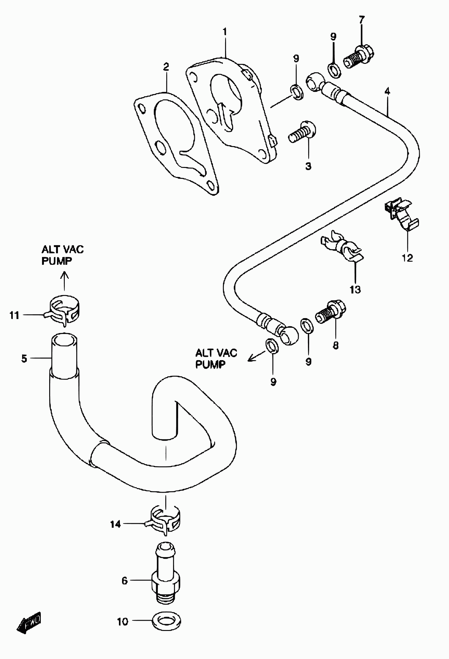 Suzuki 13531-84A00 - Conta, düşük basınç pompası www.parts5.com