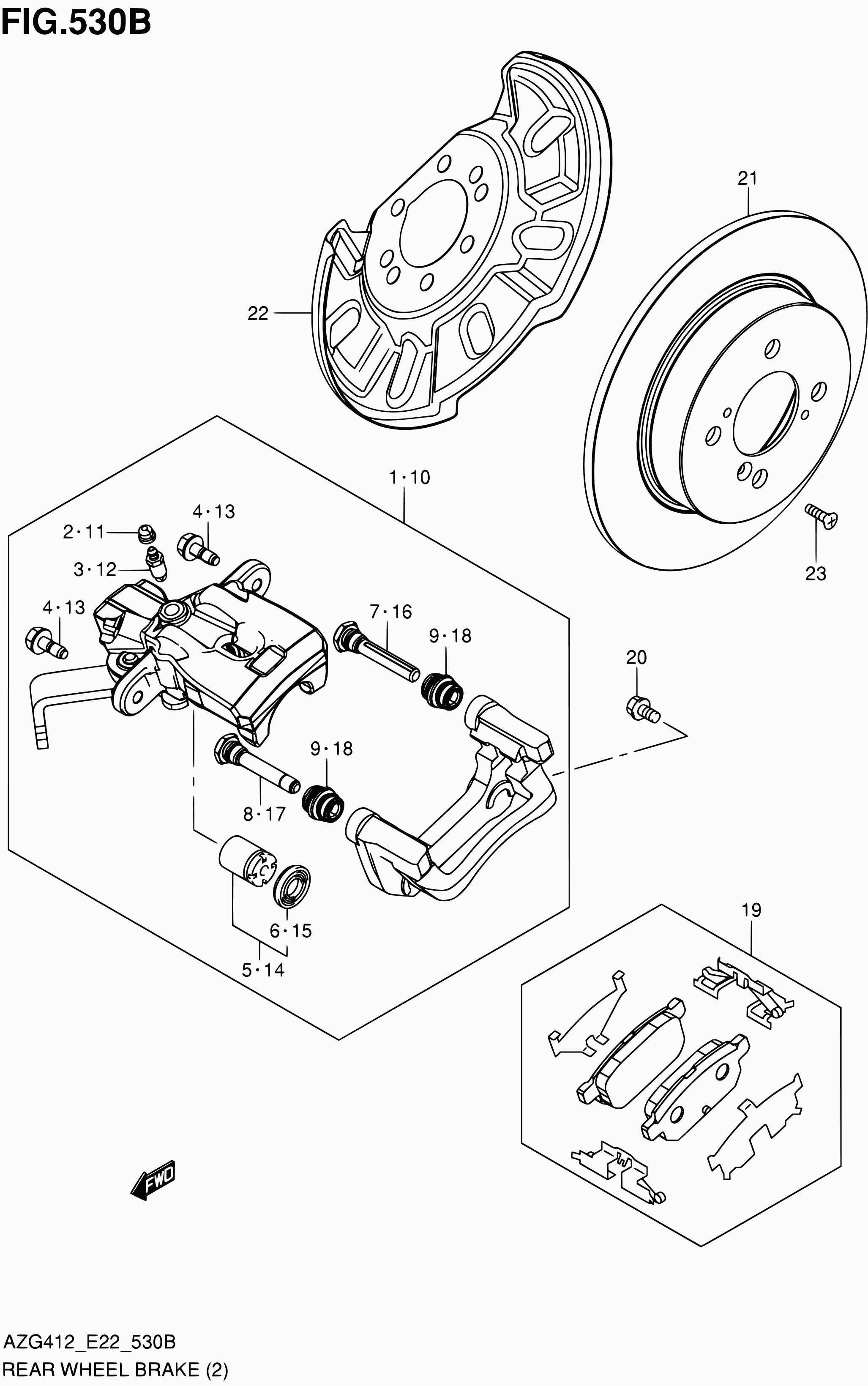 Suzuki 55800-68L00 - Set placute frana,frana disc www.parts5.com