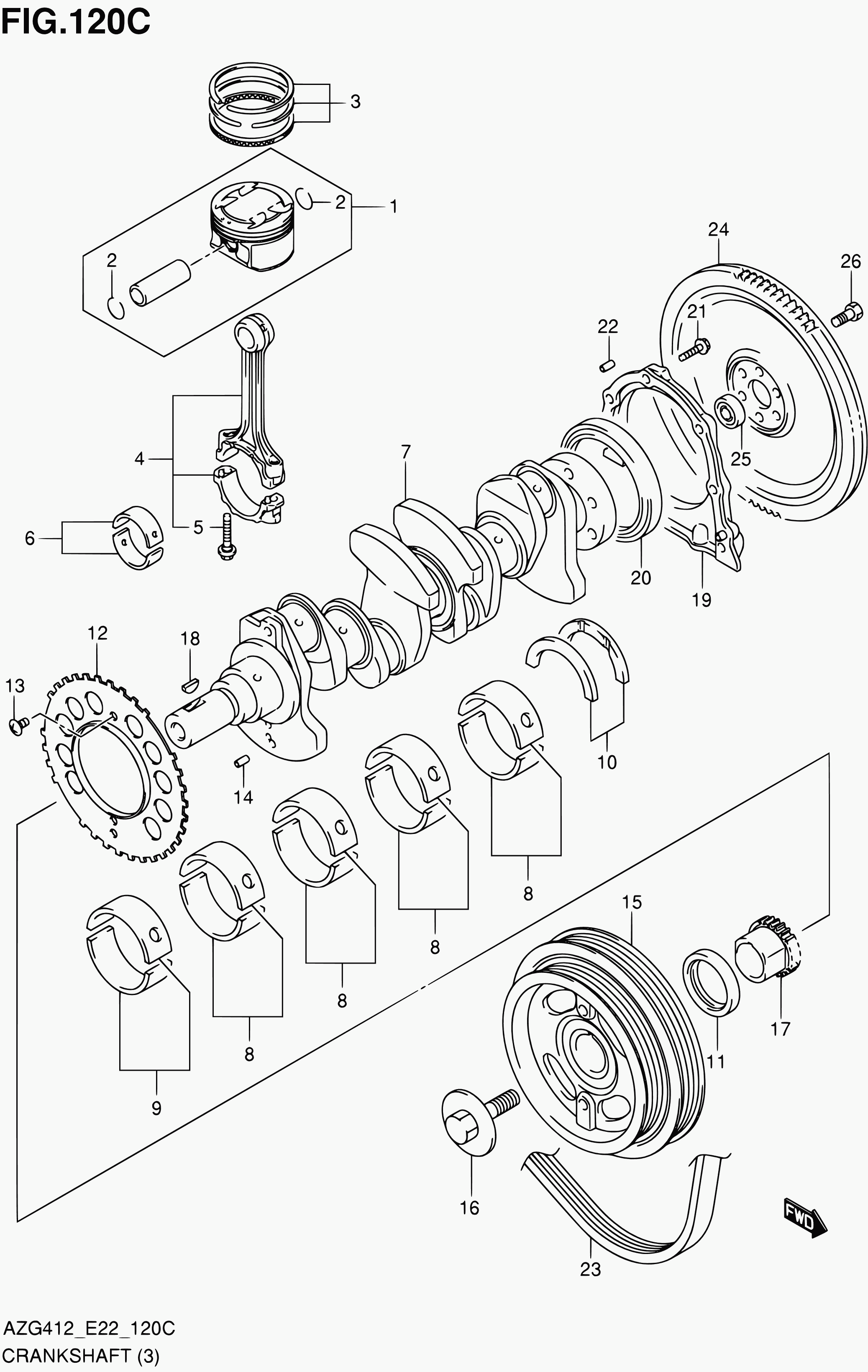 Bedford 17521-69L00 - Courroie trapézoïdale à nervures www.parts5.com