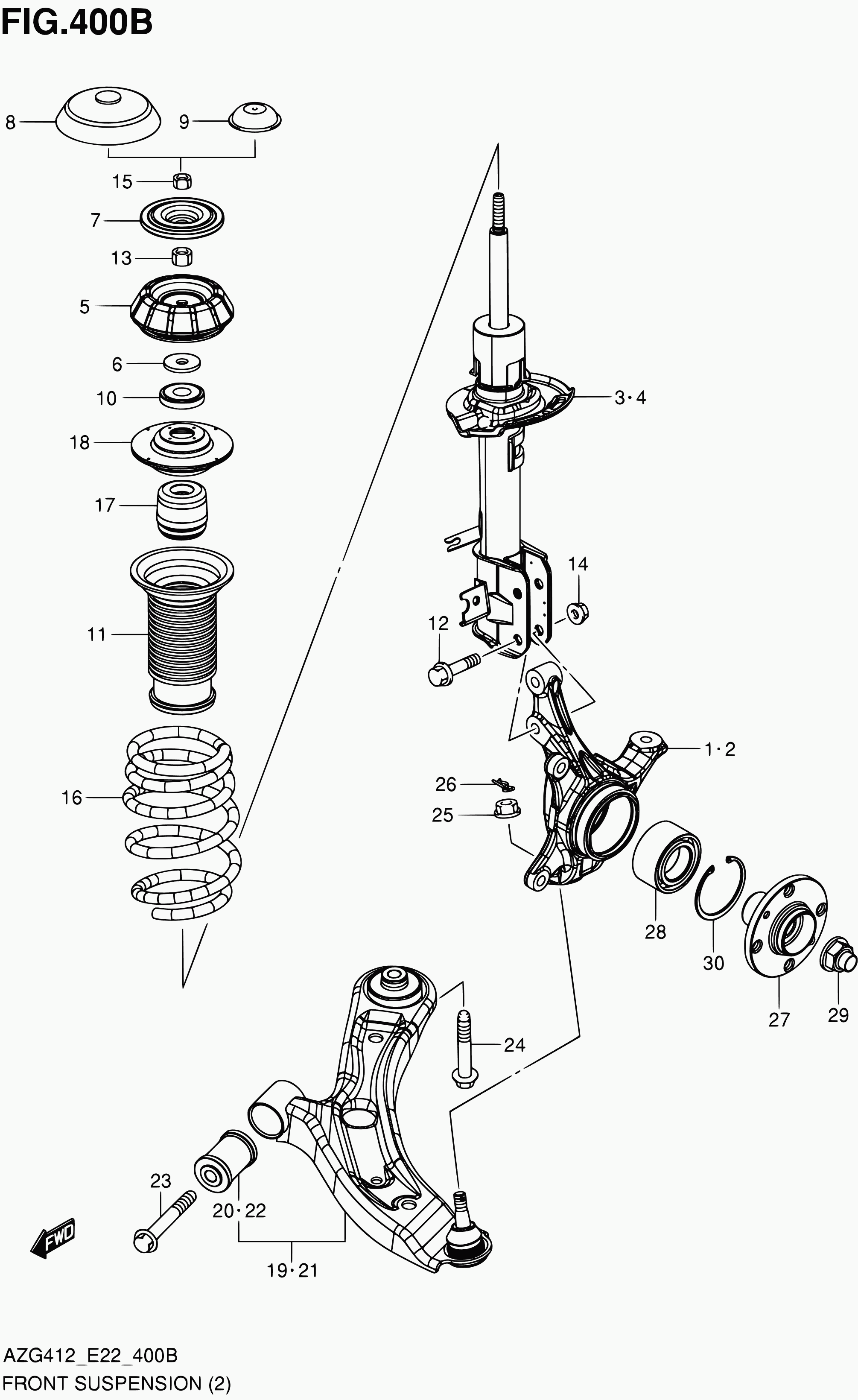 Suzuki 45201-68L00 - Řídicí páka, zavěšení kol www.parts5.com