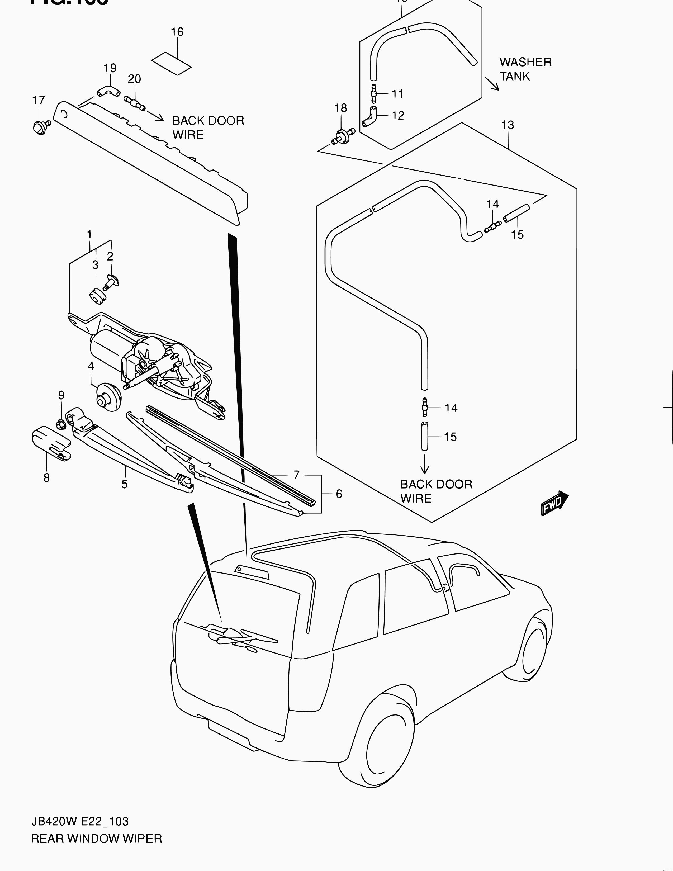 Suzuki 38340-58J00 - Wiper Blade parts5.com