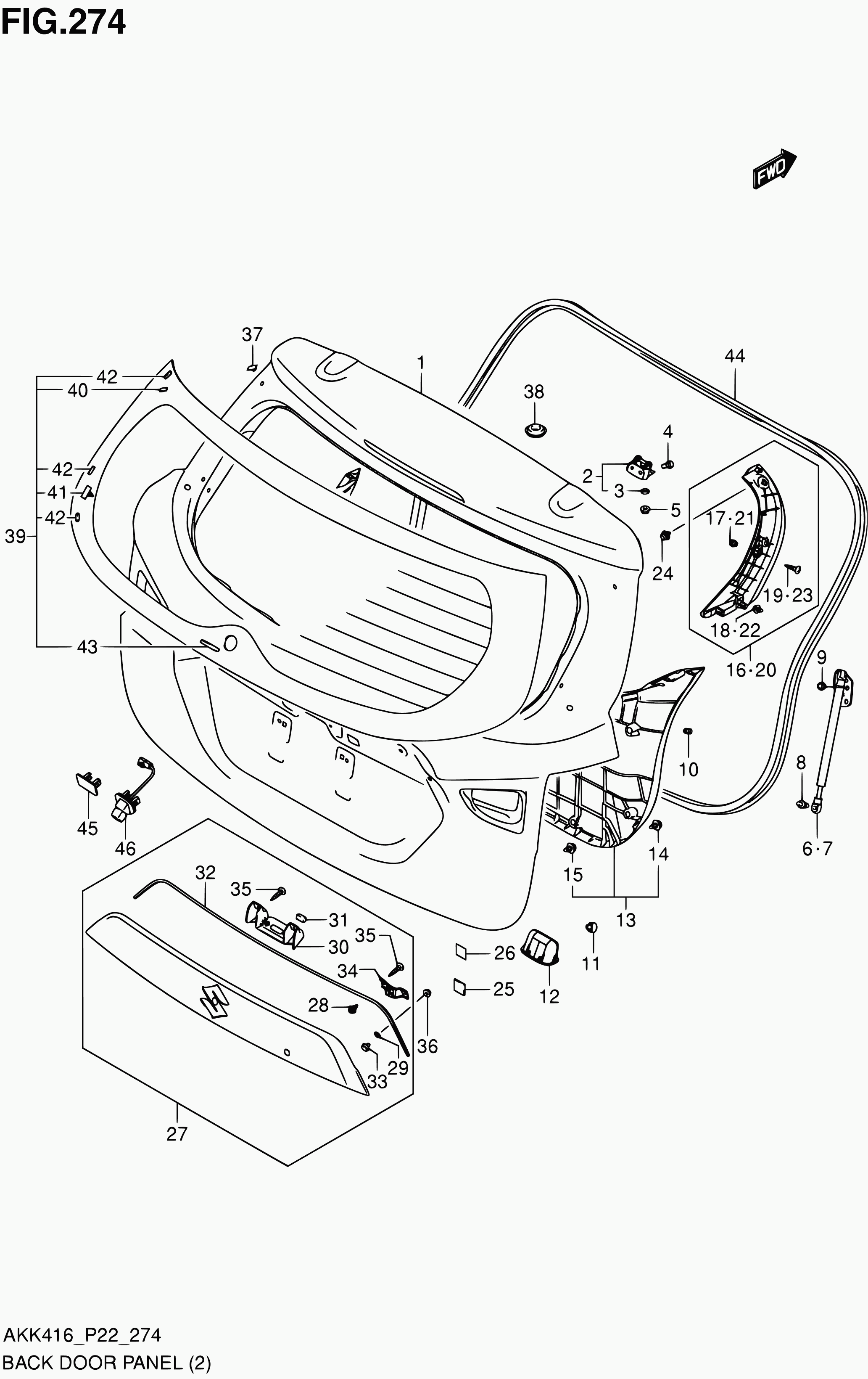 Suzuki 81850 61M00 - Gas Spring, boot, cargo area www.parts5.com