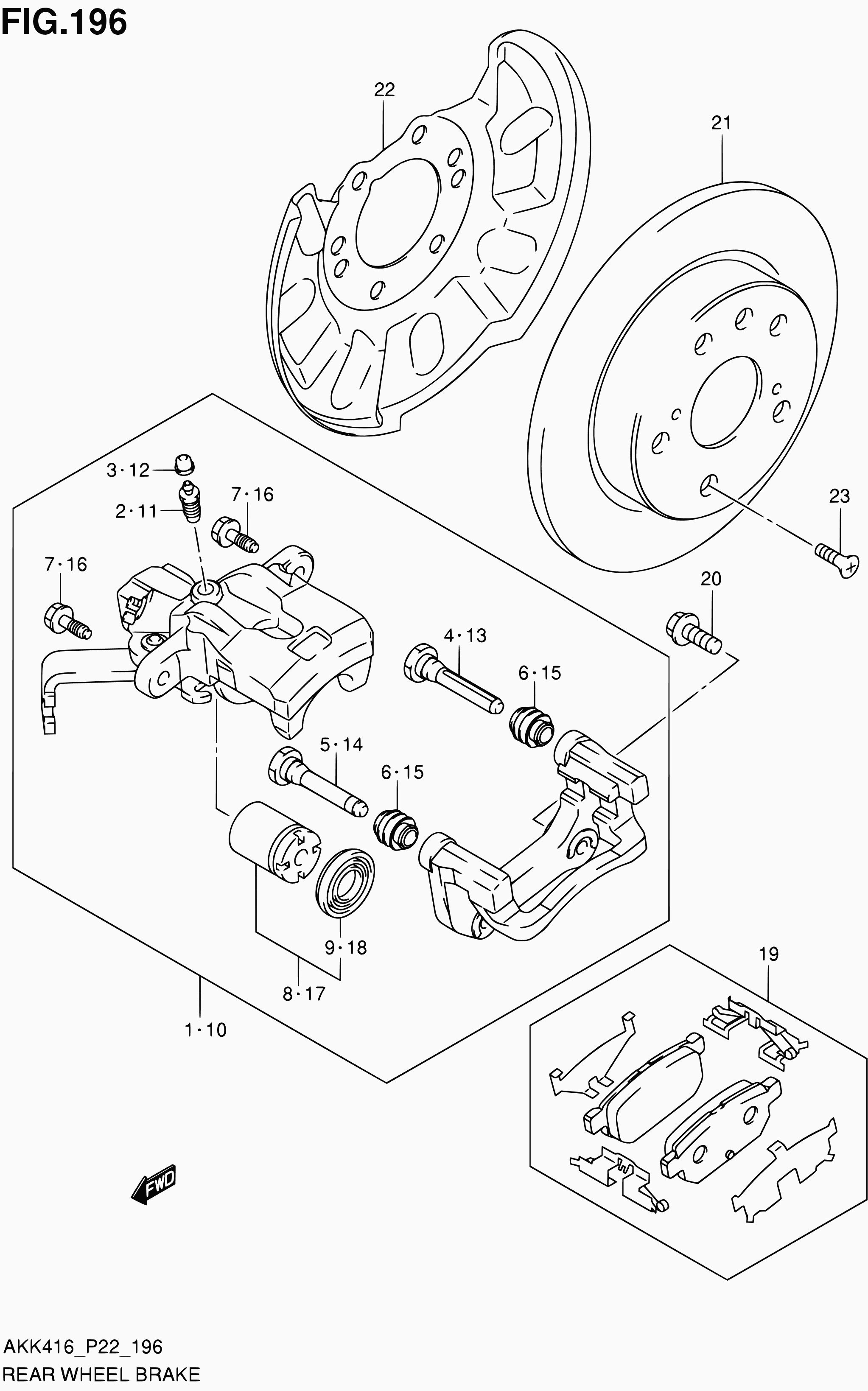 Suzuki 55800-68L10 - Set placute frana,frana disc www.parts5.com