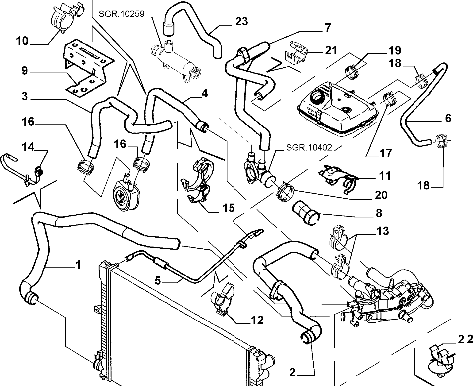 Lancia 9633045380 - Radiator Hose www.parts5.com