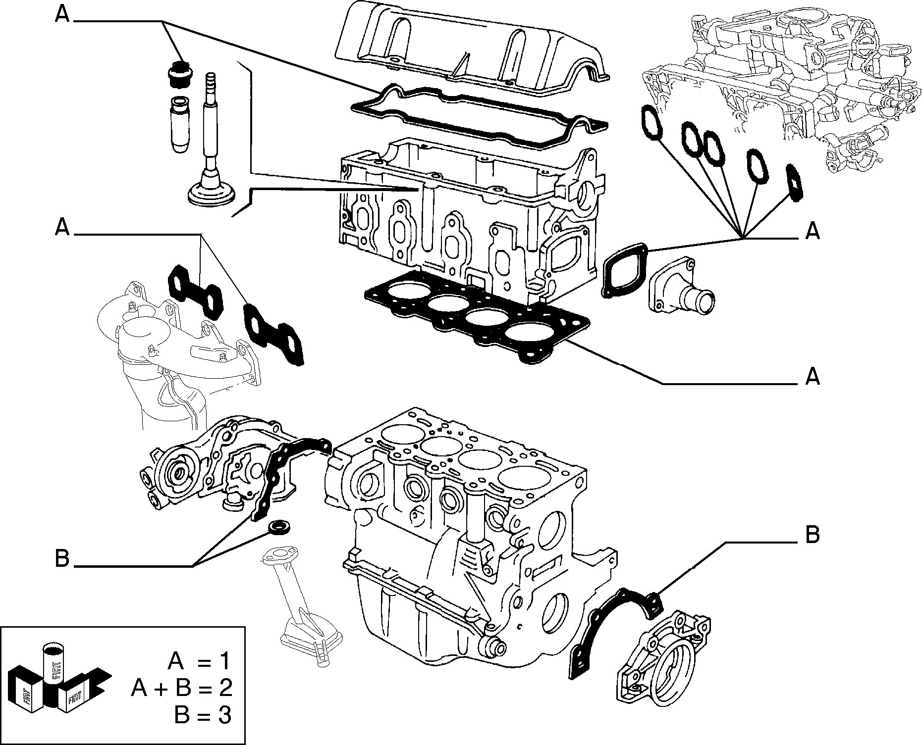 FIAT 71728880 - Gasket Set, crank case www.parts5.com