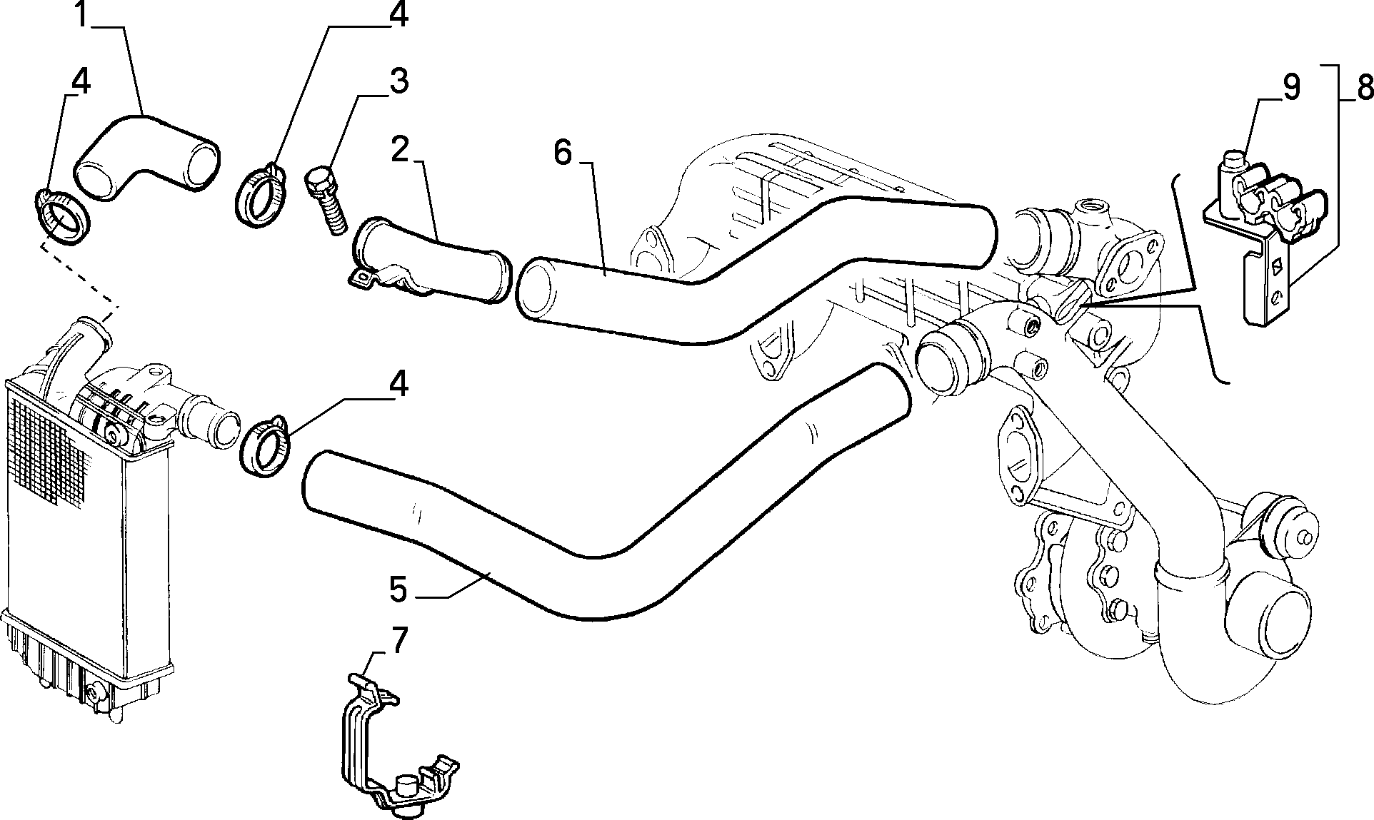 FIAT 1307121080 - Şarj havası hortumu www.parts5.com