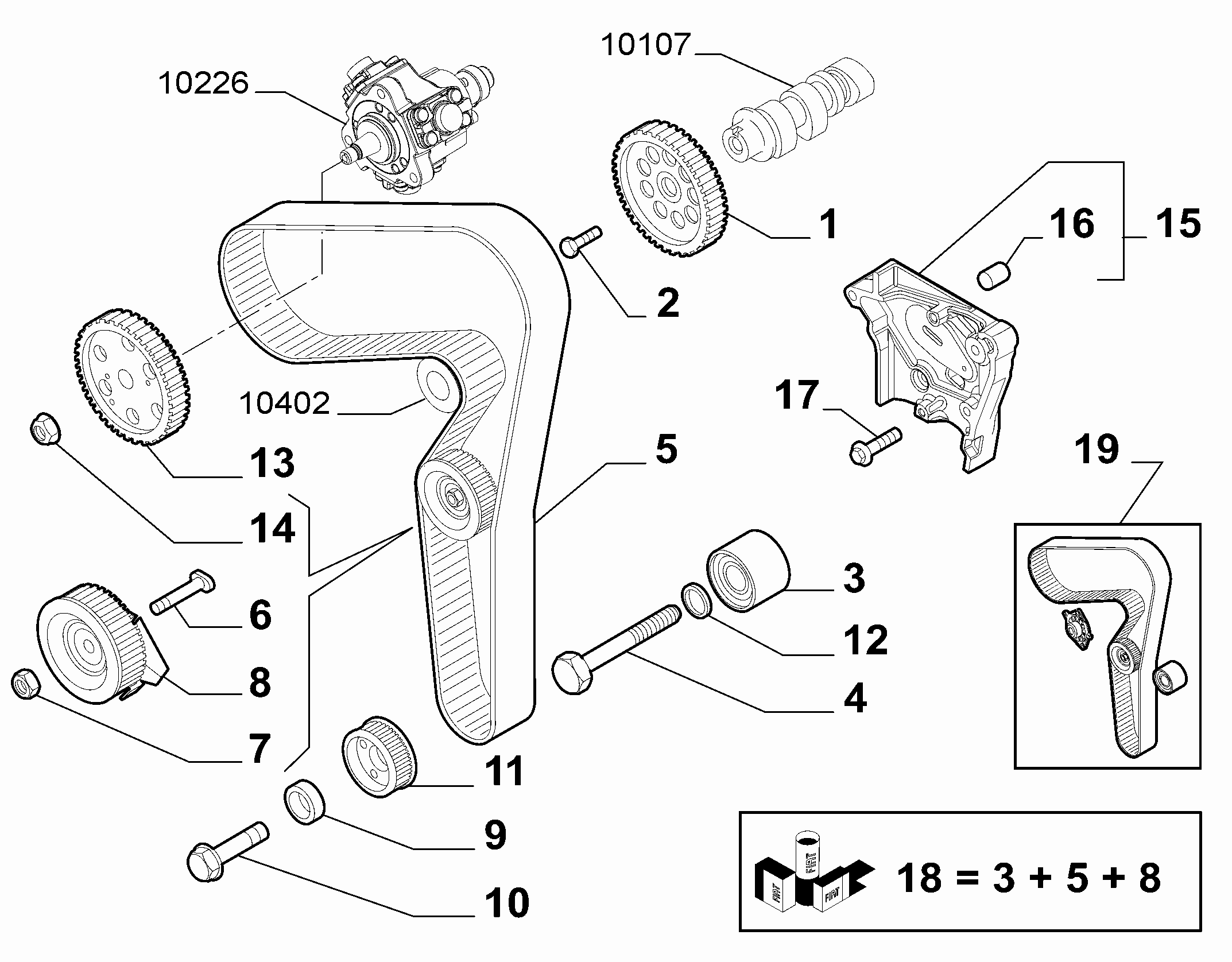 FIAT 55200072 - Timing Belt www.parts5.com