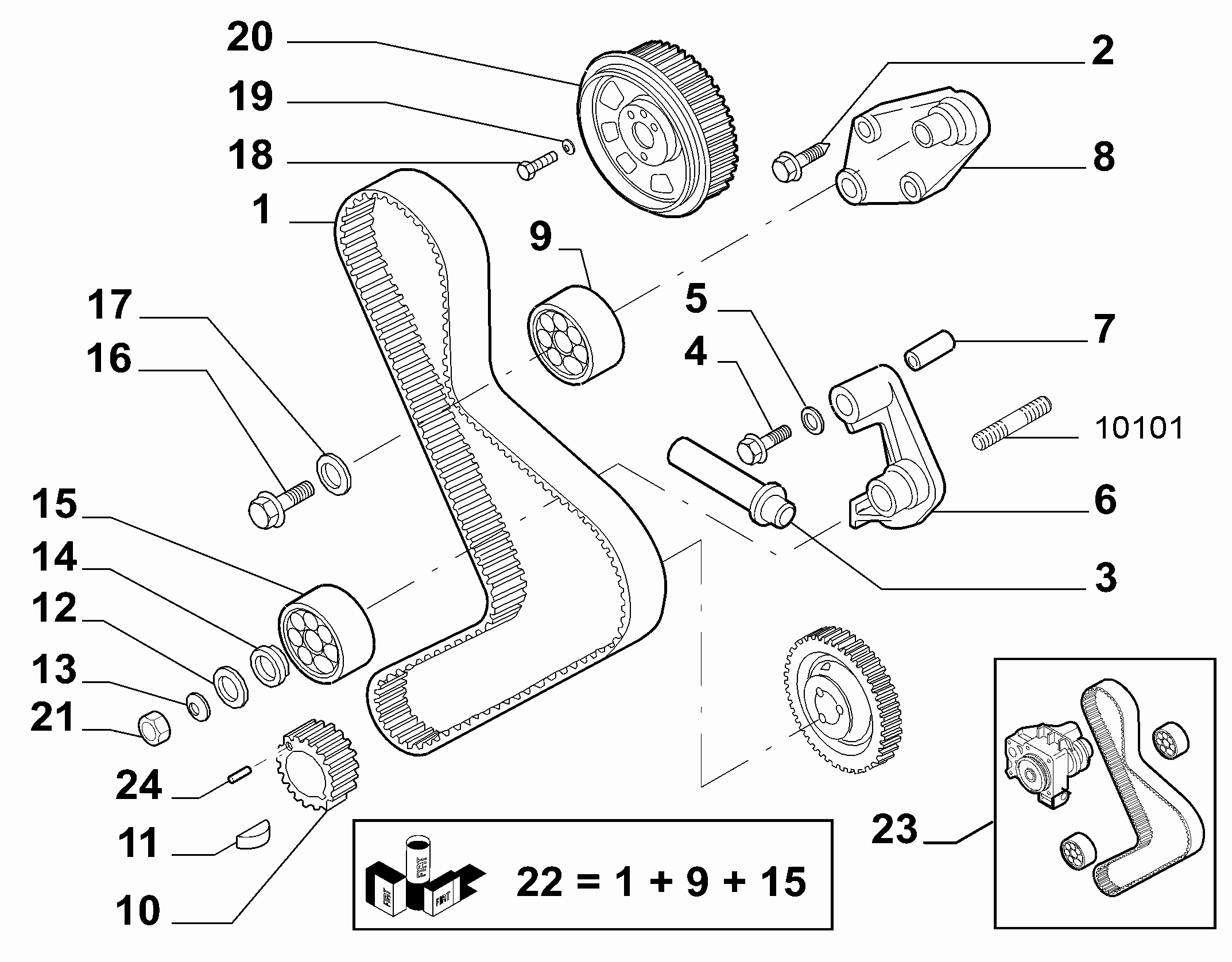 FIAT 71736720 - Комплект ремня ГРМ www.parts5.com