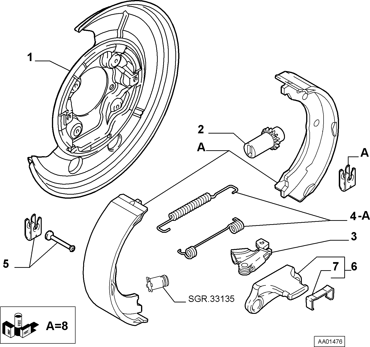 FIAT 9947691 - Set accesorii, sabot de frana www.parts5.com