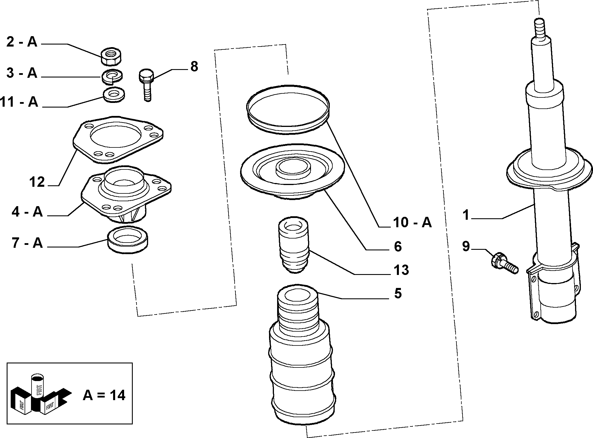 FIAT 1355179080 - Rolling Bearing, suspension strut support mounting parts5.com