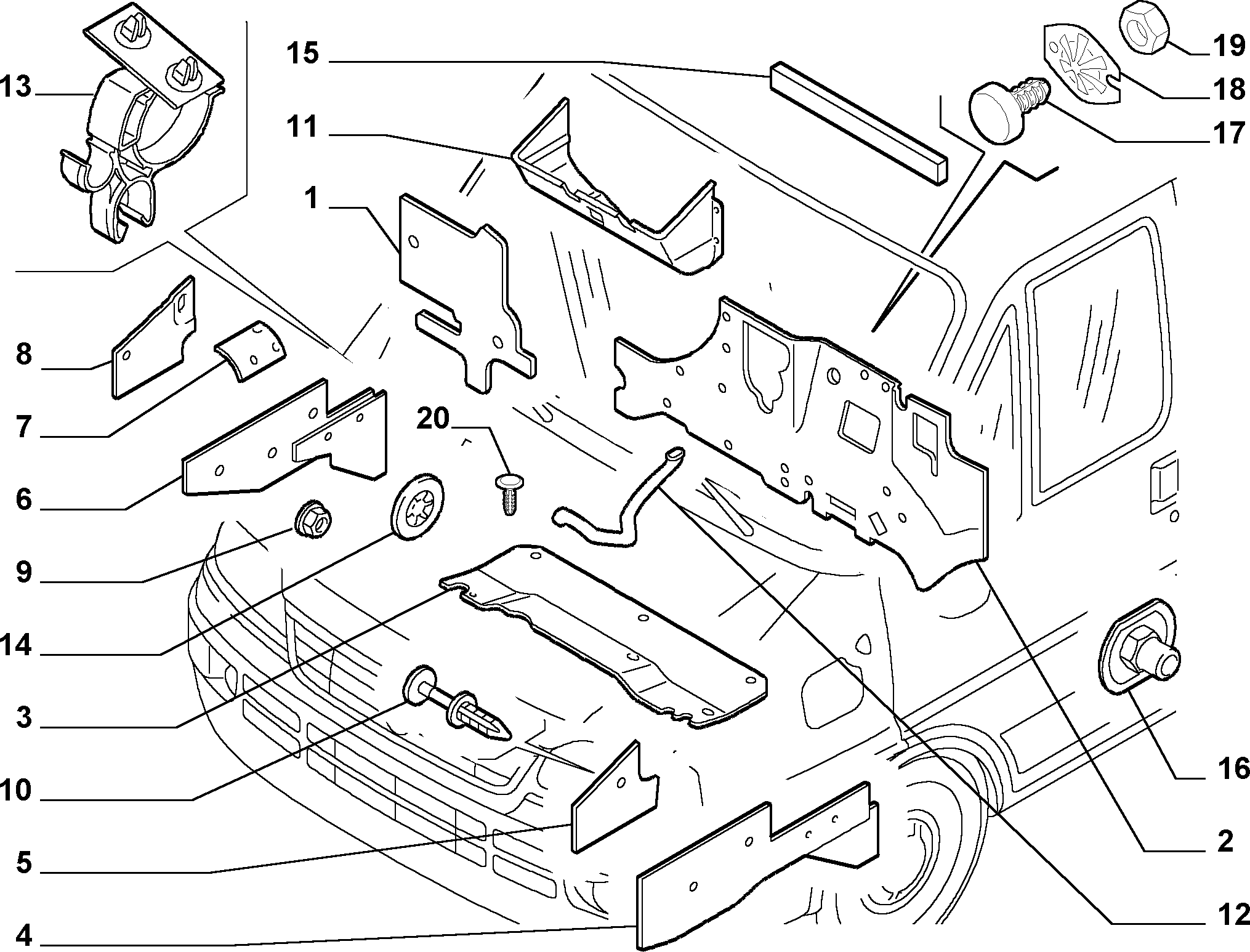 Lancia 130101965 - Clip, trim / protective strip parts5.com