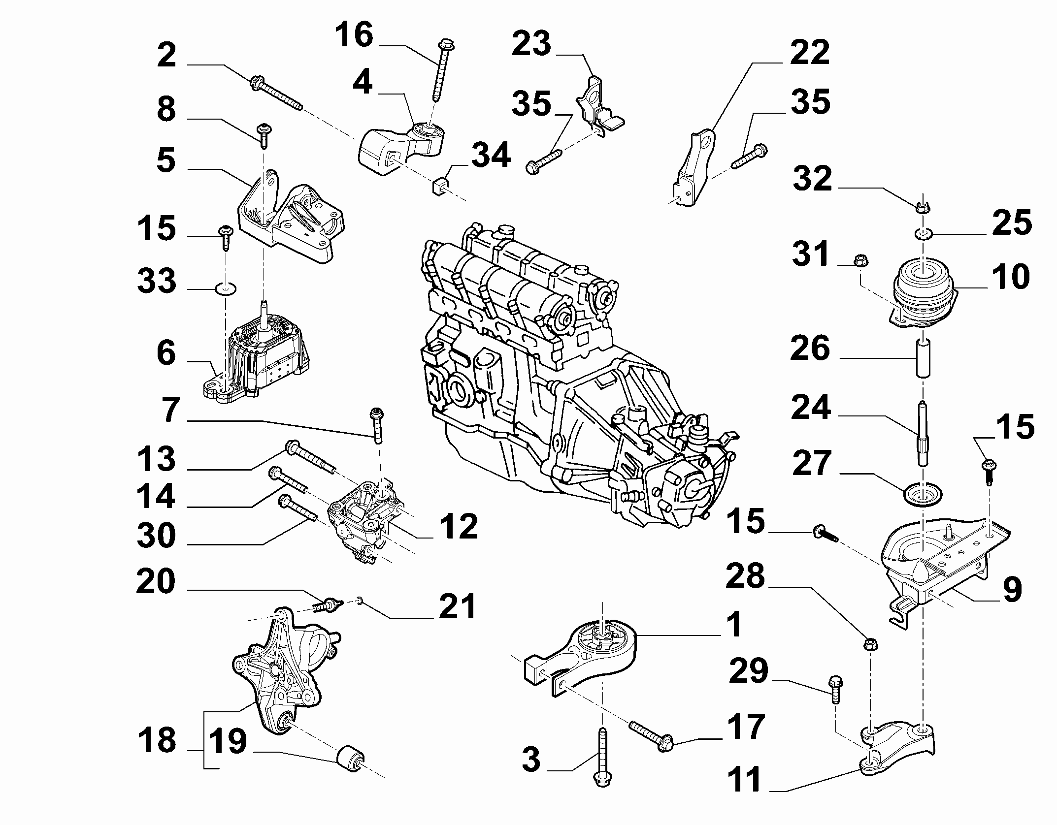 FIAT 9604338880 - Suport motor www.parts5.com