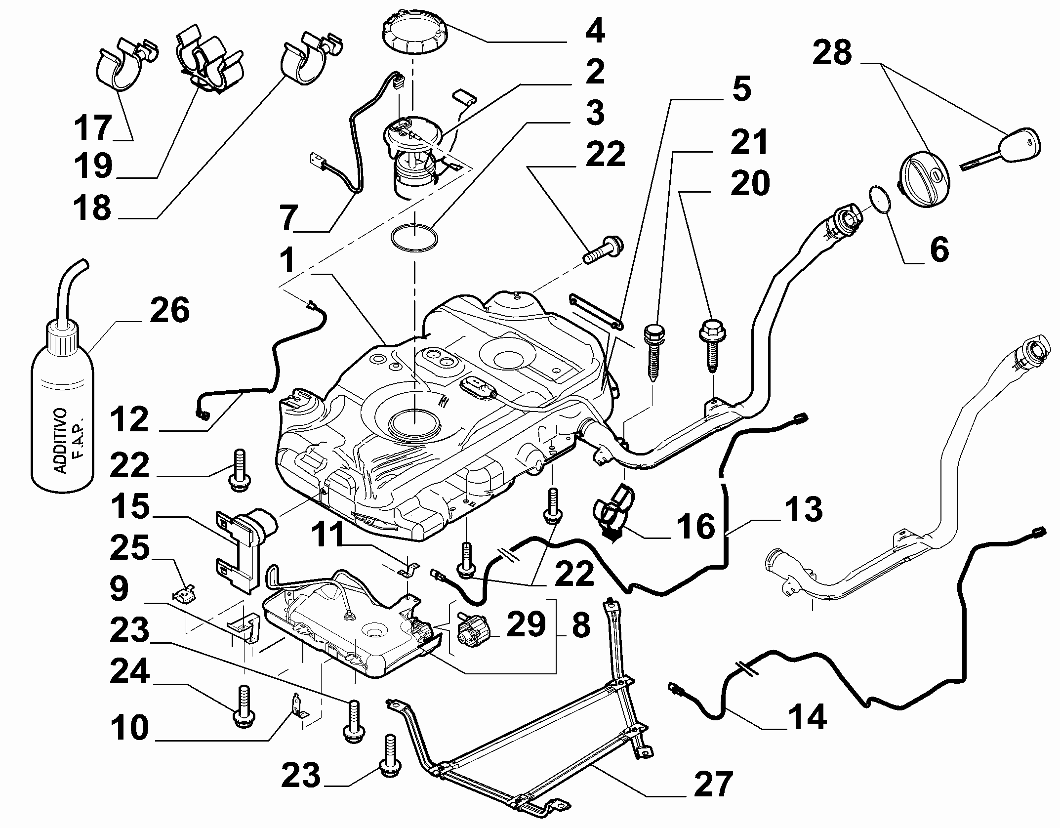 Lancia 9659634280 - Czujnik, poziom paliwa www.parts5.com