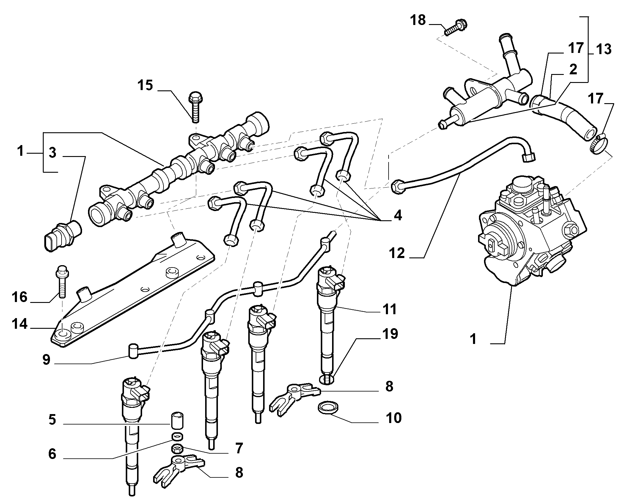 FIAT 55205036 - Ochranná podlożka proti zahrievaniu, vstrekovací systém www.parts5.com